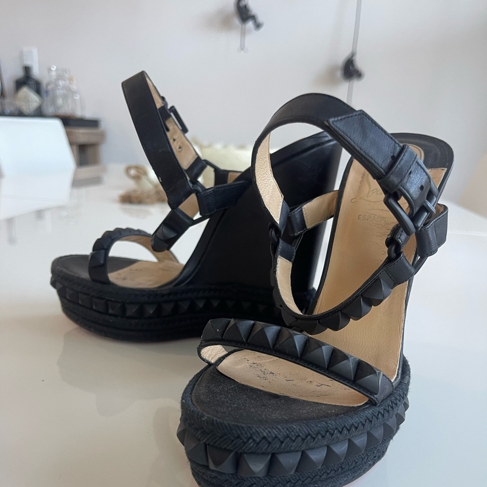 Black wedge sandal